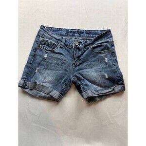 Indigo Rein Shorts Juniors Size 3 Blue Denim Jeans Cuffed Boyfriend Pockets